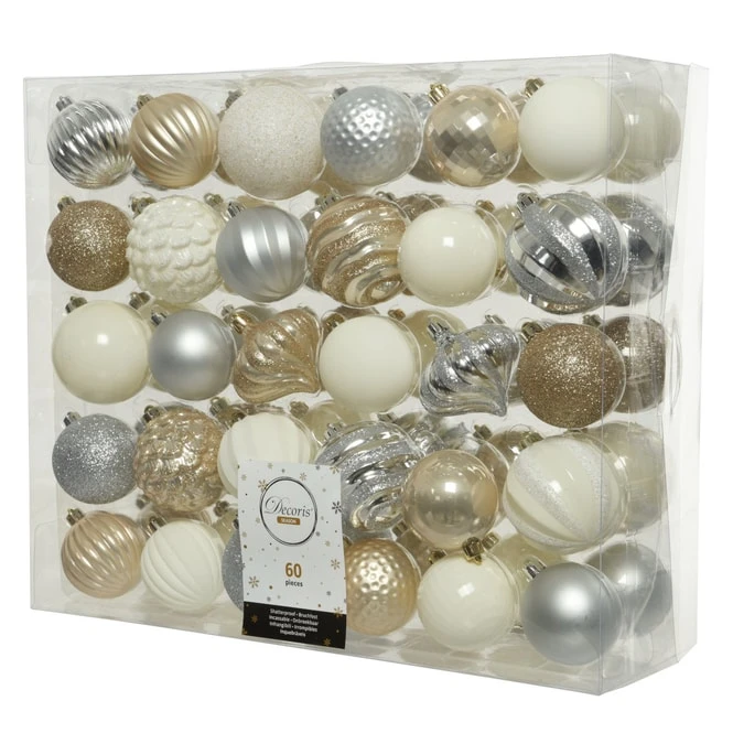 Christbaumkugeln - Bright Luxury - Ø = Ca. 7 Cm - 60 Stück