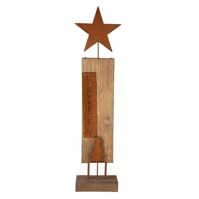 Standdeko - Stern - Aus Holz - Ca. 18 X 8,5 X 73 Cm