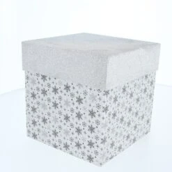 Geschenkbox Schneeflocke Silber - Ca. 12 X 12 X 12 Cm