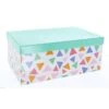 Geschenkbox - XS - Dreiecke Mint - Aus Papier - Ca. 16 X 9,5 X 5,5 Cm