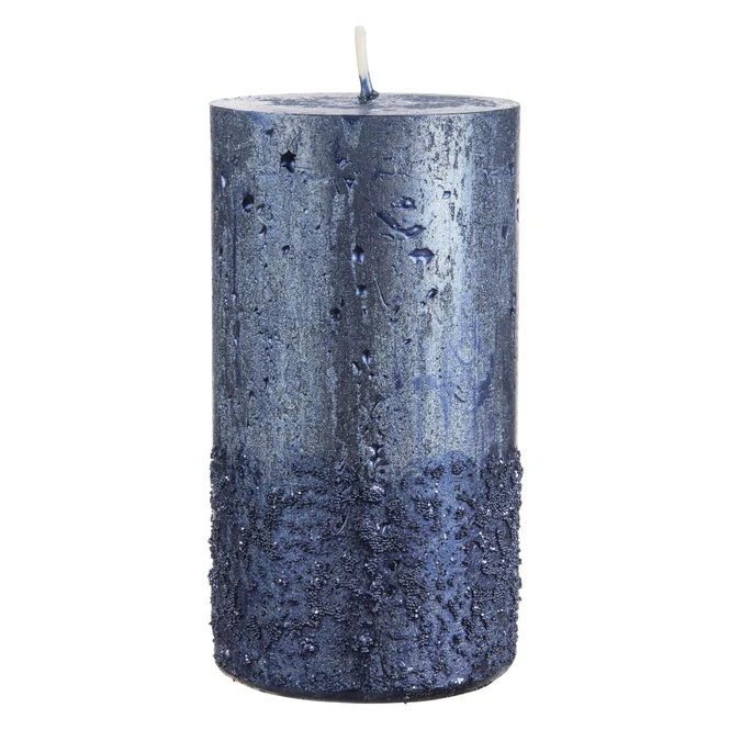 Stumpenkerze - Calla - Ca. 7 X 14 Cm - Dunkelblau