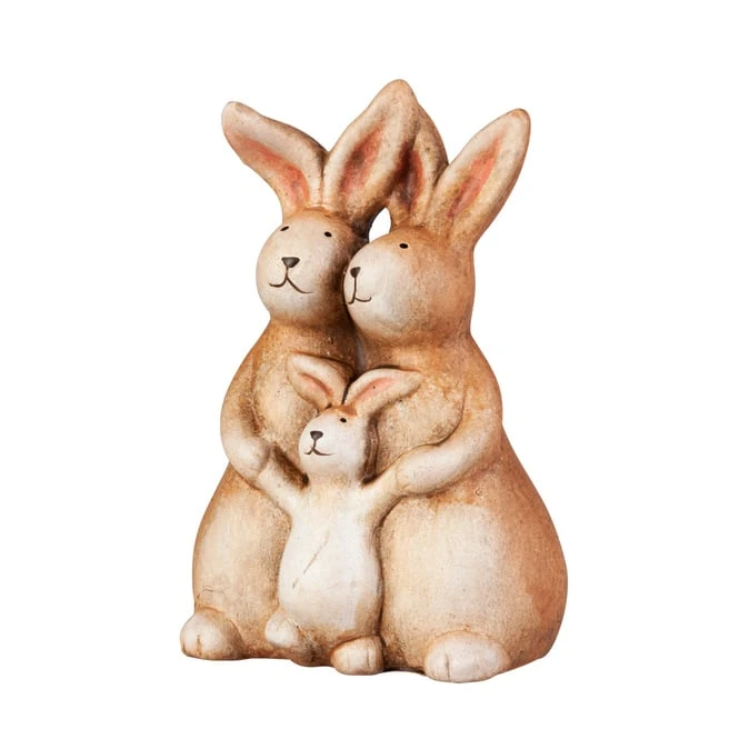 Hasenfamilie - Aus Keramik - Ca. 10,5 X 8,5 X 15,5 Cm