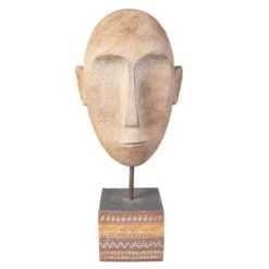 Standdeko - Maske - Aus Magnesia - Ca. 21 X 14 X 49 Cm