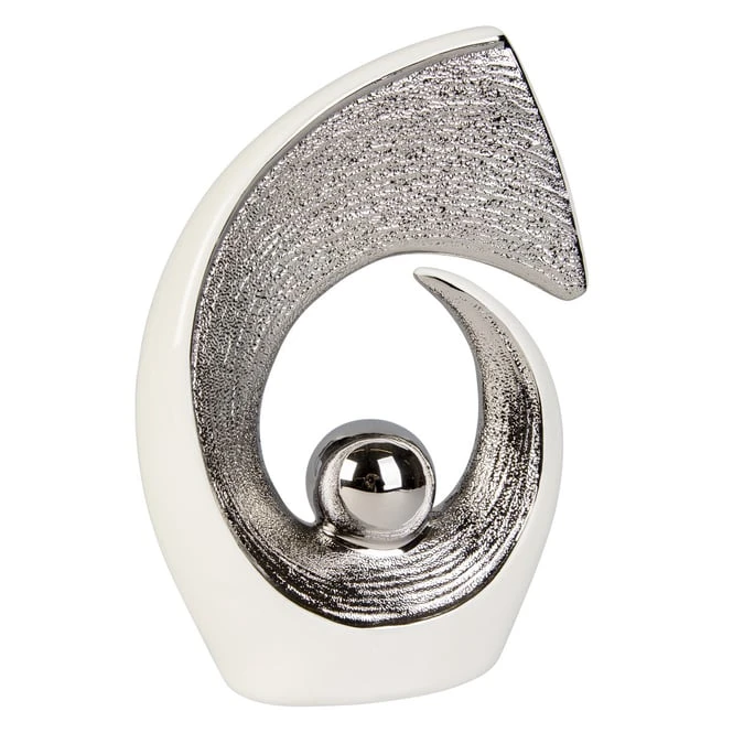 Standdeko - Aus Keramik - Ca. 14 X 5 X 20,5 Cm - Silber