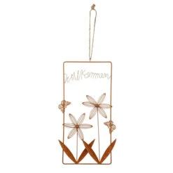 Dekohänger - Willkommen - Rostoptik - Aus Metall - Ca. 22 X 1,5 X 38,5 Cm