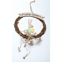 Dekokranz - Frohe Ostern - Aus Holz - Ca. 14 X 2 X 46 Cm