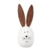 Deko Hase In Eiform - Aus Holz Und Kunstleder - Ca. 6 X 6 X 16 Cm