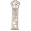 Standdeko - Blumen - Braun/weiß - Aus Holz - Ca. 12 X 5 X 37 Cm