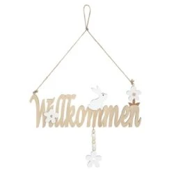 Dekohänger - Willkommen - Aus Holz - Ca. 30 X 2 X 10 Cm