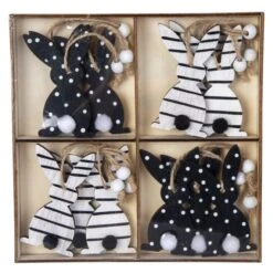 Dekohänger - Hasen - Aus Holz - Ca. 8 Cm - 12 Stück