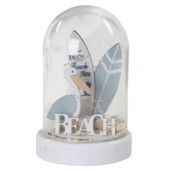 LED-Dekoglocke - Möwe - Aus Glas - Ca. 9,5 X 15 Cm