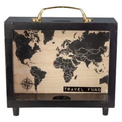 Spardose - Koffer - Aus Holz - Ca. 20 X 7 X 21 Cm