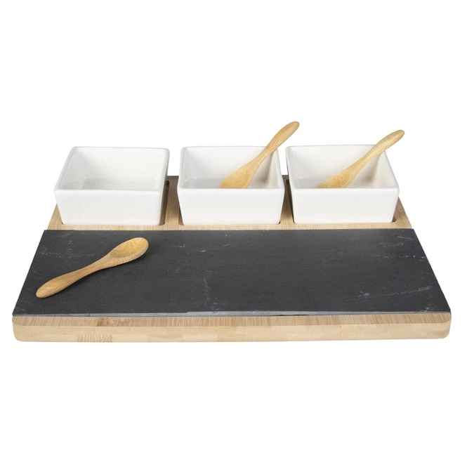 Servierteller - Aus Bambus - Ca. 28 X 22 X 4 Cm - Inkl. Schälchen Und Löffel - Image 2