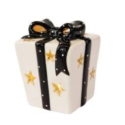 LED-Geschenkpäckchen - Aus Keramik - Ca. 9,5 X 9,5 X 12 Cm
