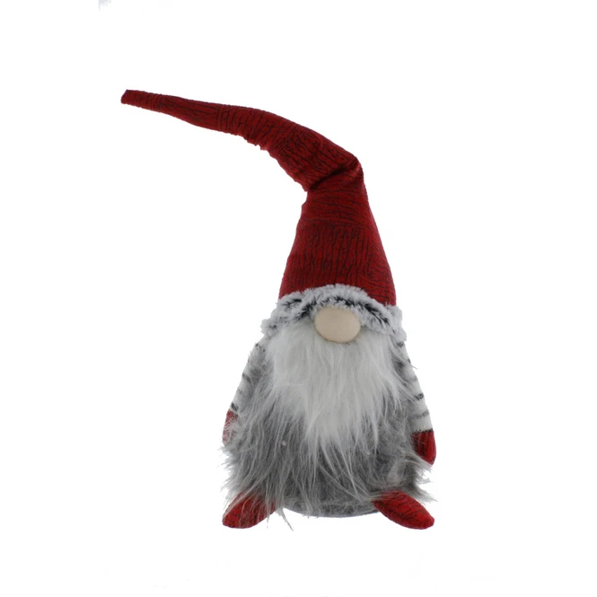 Wichtel Stehend Rot/grau/weiß - Ca. 18 X 18 X 56 Cm