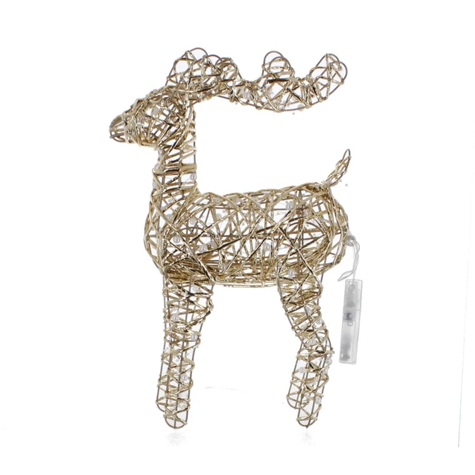 Hirsch Gold Mit LED - Ca. 40 Cm