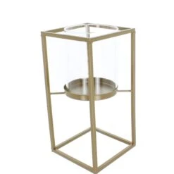 Windlicht Säule Gold/klar - Ca. 12 X 12 X 24 Cm