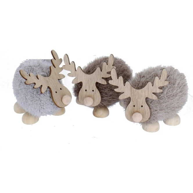 Rentier Mit Kunstfell - Ca. 7 X 7 Cm - 1 StĂŒck