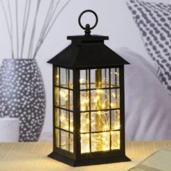 LED-Laterne - Ca. 14 X 14 X 31,5 Cm - Schwarz