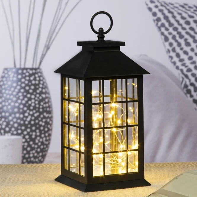 LED-Laterne - Ca. 14 X 14 X 31,5 Cm - Schwarz