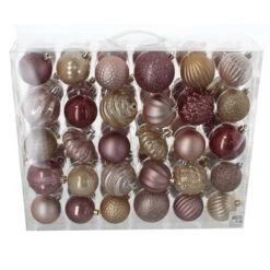 Christbaumkugeln Rose-Gold-Mix - Bruchfest - 7 Cm - 60 Stück