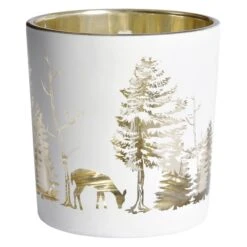 Teelichtglas - Winterwald - Ca. 10 X 10 Cm