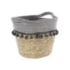 Korb Braun/grau - Aus Stroh Und Papierseil - Ca. 25/34x20 Cm