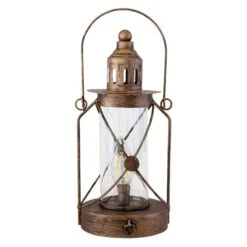 LED-Laterne - Aus Glas - Ca. 12,5 X 27,5 Cm