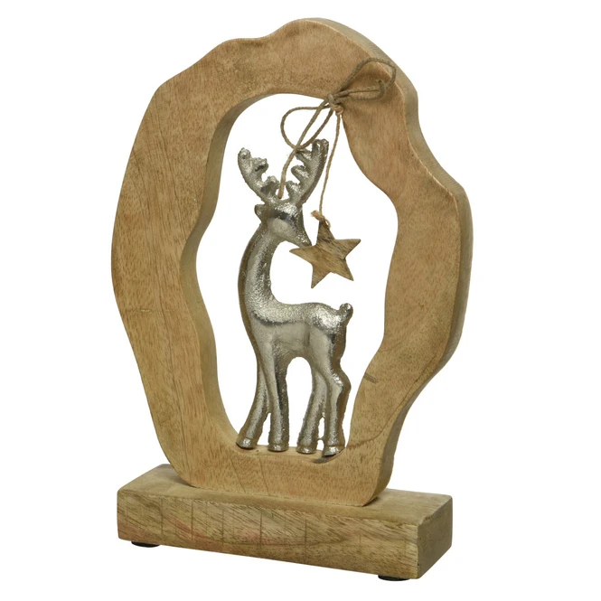 Standdeko - Rentier - Aus Holz - Ca. 21 X 5 Cm - 1 Stück
