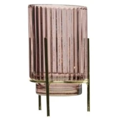 Teelichtglas - Ca. 9 X 15,5 Cm - Rosa - 1 Stück