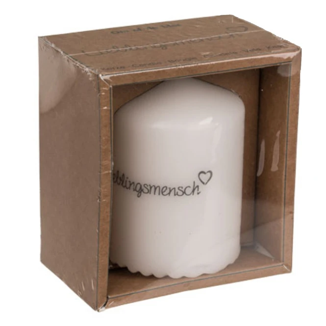 Out Of The Blue Stumpenkerze - Lieblingsmensch - Ca. 6 X 8 Cm