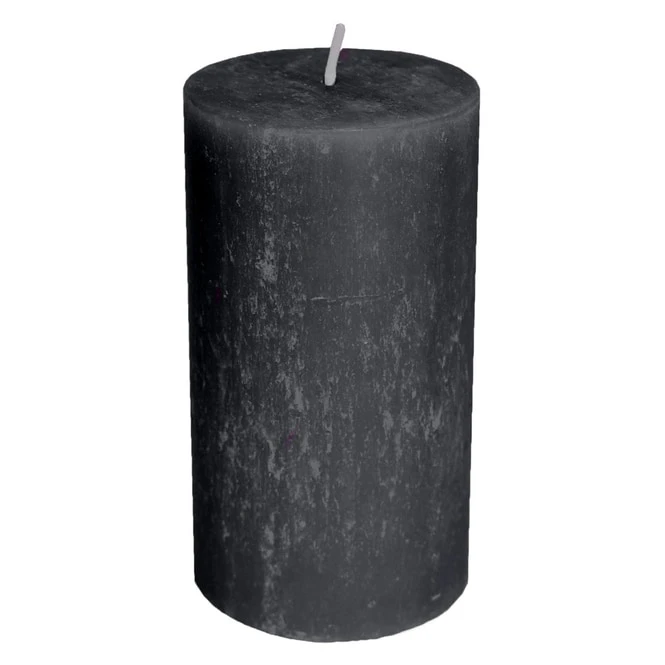 Stumpenkerze - Rustic - Ca. 7 X 13 Cm - Anthrazit