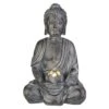 Buddha Mit Solar LED - Aus Polyresin - Ca. 19 X 15 X 30 Cm