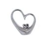 Herzsilhouette Silber - Aus Keramik - Ca. 13,5 X 4 X 15 Cm