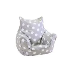 Kindersitzsack Sterne - Grau/weiß