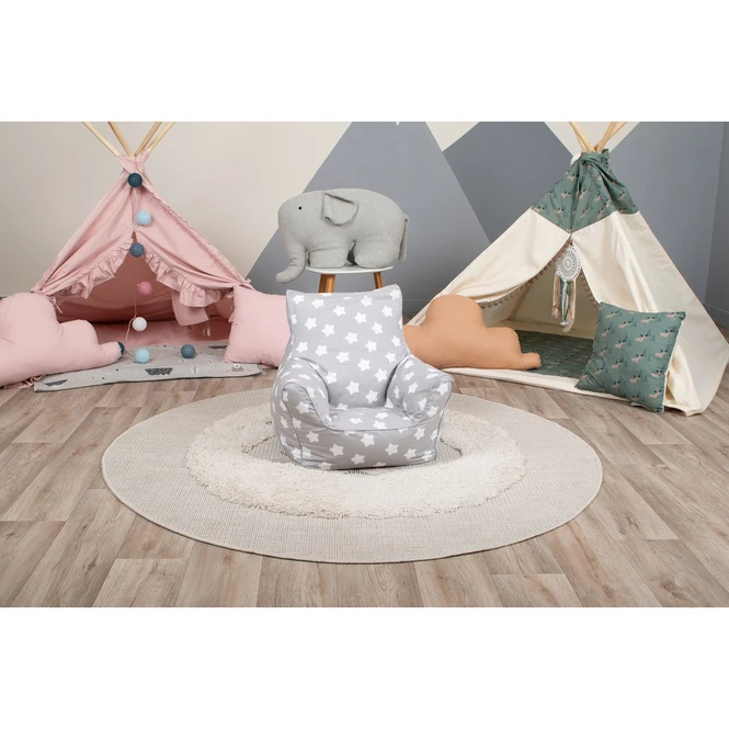 Kindersitzsack Sterne - Grau/weiß - Image 3