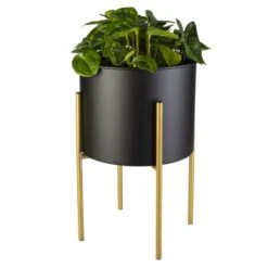Pflanztopf Mit Ständer - Aus Metall - øxH: Ca. 28 X 42 Cm