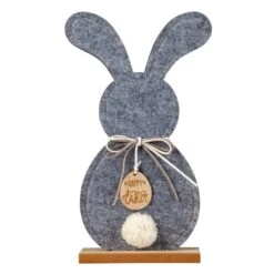 Standdeko - Happy Easter - Aus Filz Und Holz - Ca. 18 X 6 X 31 Cm