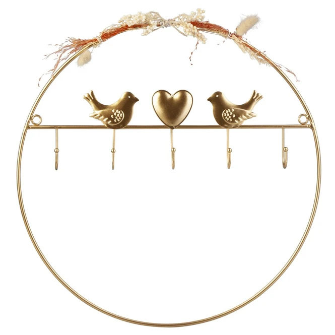 Dekokreis - Schlüsselhalter - Gold - Aus Metall - Ca. 40 X 3 Cm