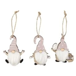 Dekohänger Wichtel - Aus Holz - Ca. 5,5 X 7,5 Cm - 3 Stück