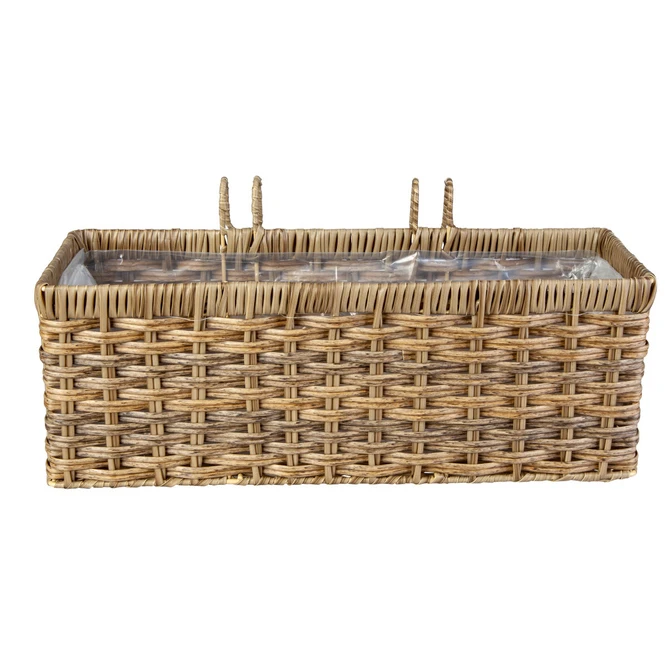 Hängepflanzkorb - Grau/braun - Aus Kunststoffrattan - Ca. 39 X 14 X 14 Cm - Image 2