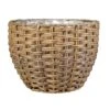 Pflanzkorb Rund - Grau/braun - Aus Kunststoffrattan - Ca. 31 X 23 Cm
