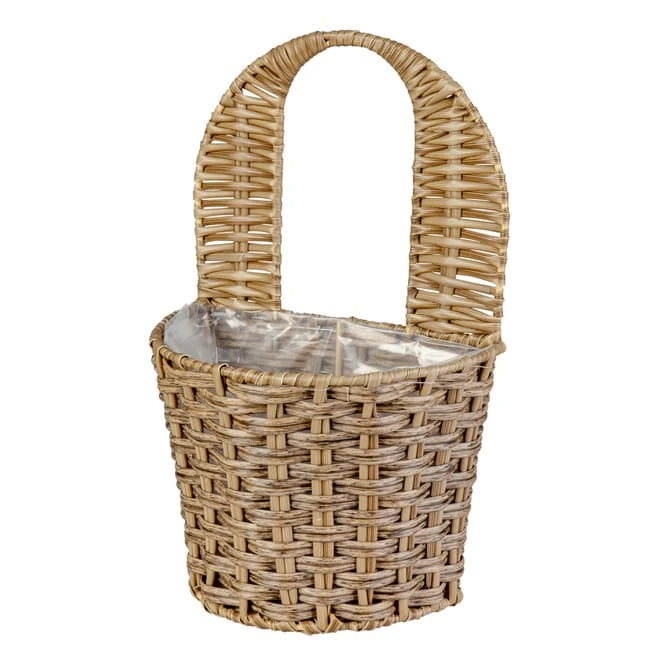 Hängepflanzkorb - Grau/braun - Aus Kunststoffrattan - Ca. 17 X 11 X 13/26 Cm - Image 2
