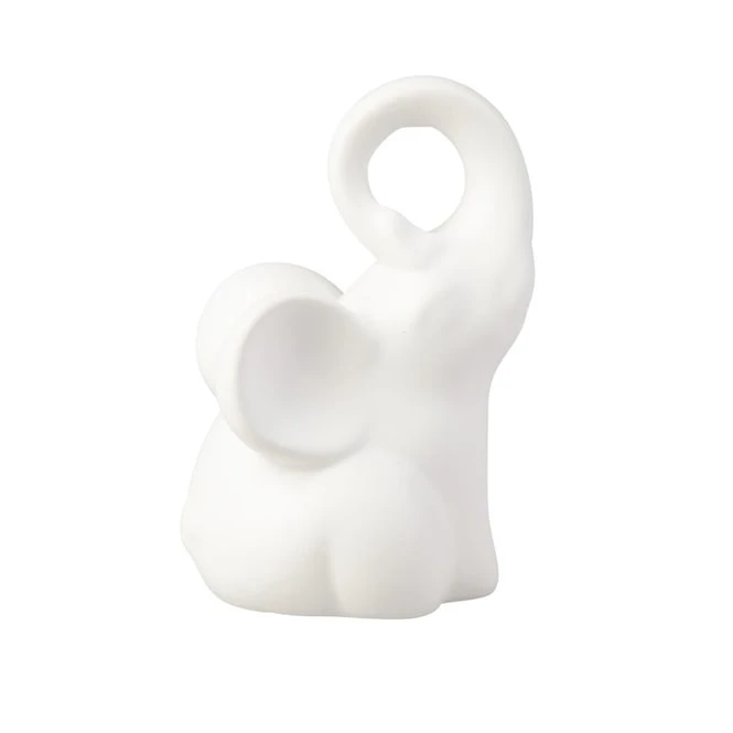 Elefant Sitzend - Weiß - Aus Dolomit - Ca. 10,5 X 9,5 X 15,5 Cm