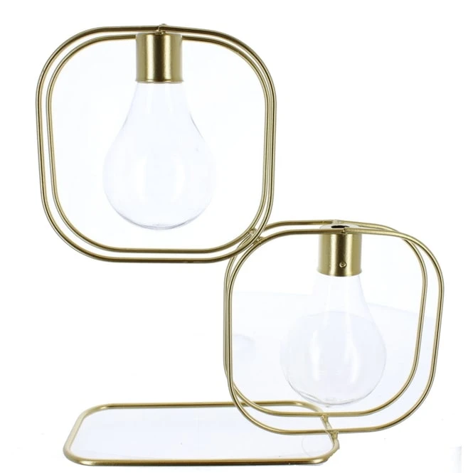 Doppelvase - 2 Glühbirnen - Aus Metall Und Kunststoff - Ca. 25 X 9 X 25,5 Cm