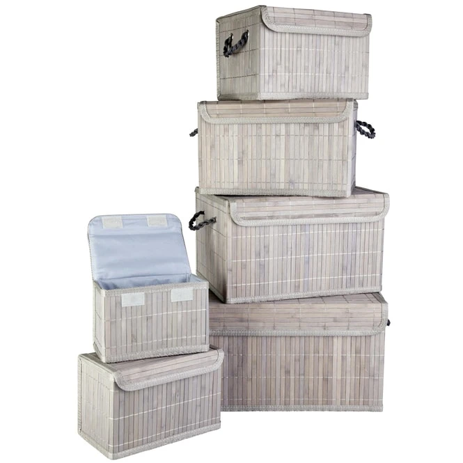 Aufbewahrungskiste - Aus Bambus - Grau - Verschiedene Größen - Image 2