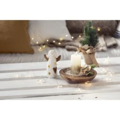 Stumpenkerze - Levi - Ca. 6 X 11 Cm - Weiß/gold