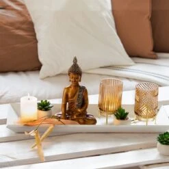 Tablett - Aus Holz - Ca. 40 X 20,5 X 4 Cm - In Weiß