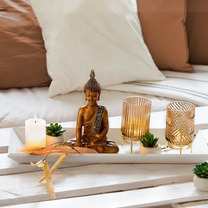 Tablett - Aus Holz - Ca. 40 X 20,5 X 4 Cm - In Weiß