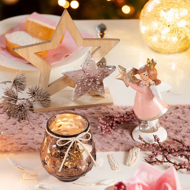 Teelichtglas - Stern - Ca. 9,5 X 10 Cm